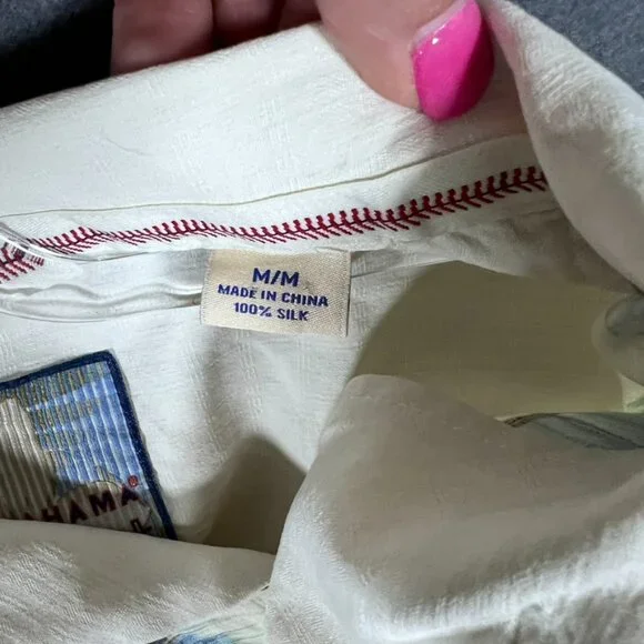 Tommy Bahama Cool, Palm and Collected Tampa Bay Rays Camp Shirt 100% silk